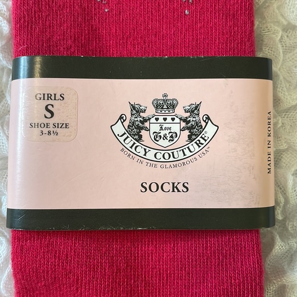 🧦3/$20 Juicy Couture Glitter Bow Red Socks - Picture 2 of 7
